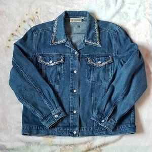 Christine Alexander Swarovski crystal jean jacket